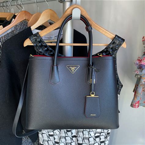 black prada tote bag leather|prada saffiano tote bag.